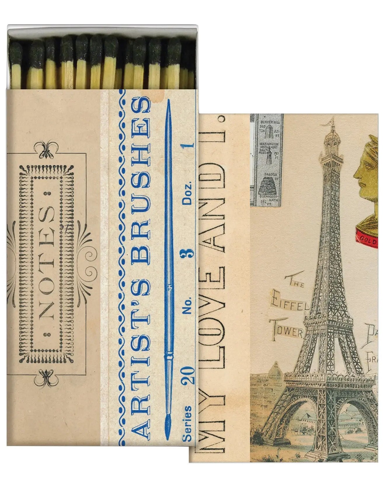 Parisian Artist Notes & Brushes | Matches - NEVERABORE