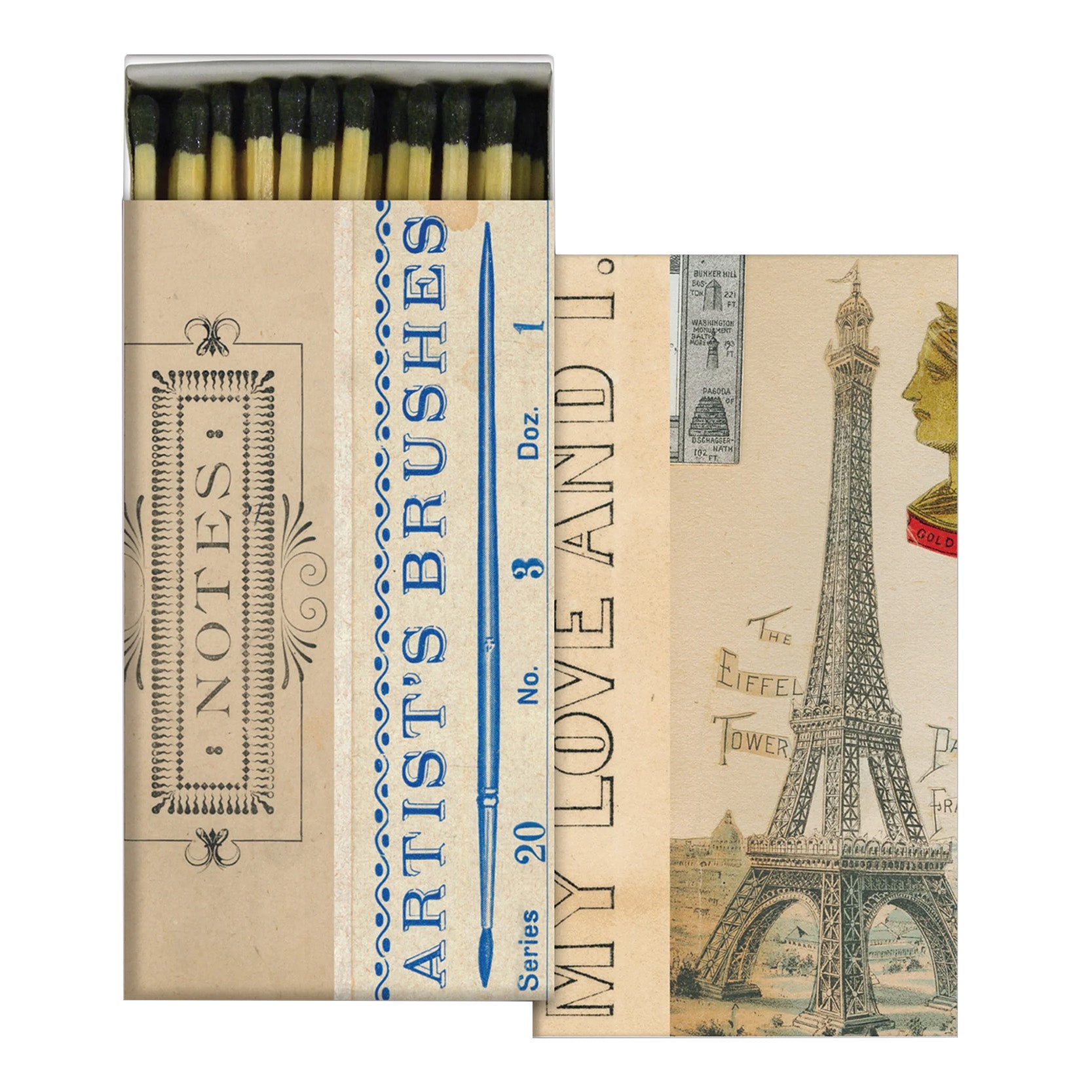Parisian Artist Notes & Brushes | Matches - NEVERABORE