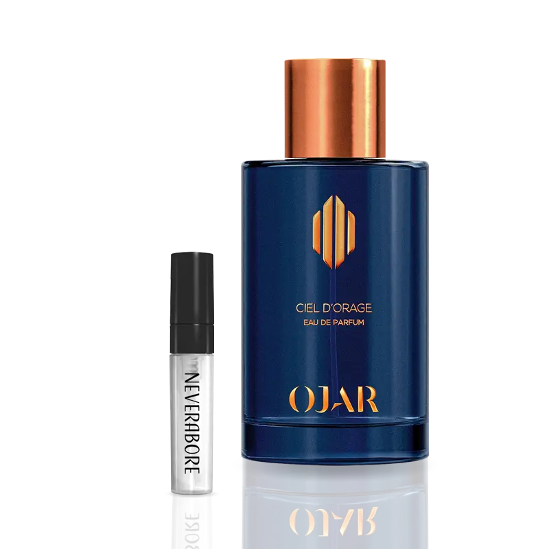 Premium 100ml bottle of Ojar Ciel d'Orange, high-concentration niche fragrance with sophisticated gold hardware, tantalizingly elegant citrus scent profile.